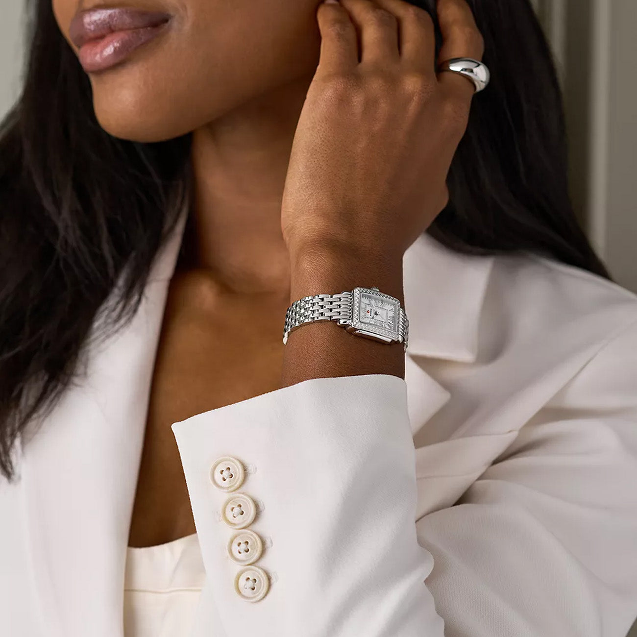 Michele Watch Deco Madison Mini Diamond in Stainless Steel