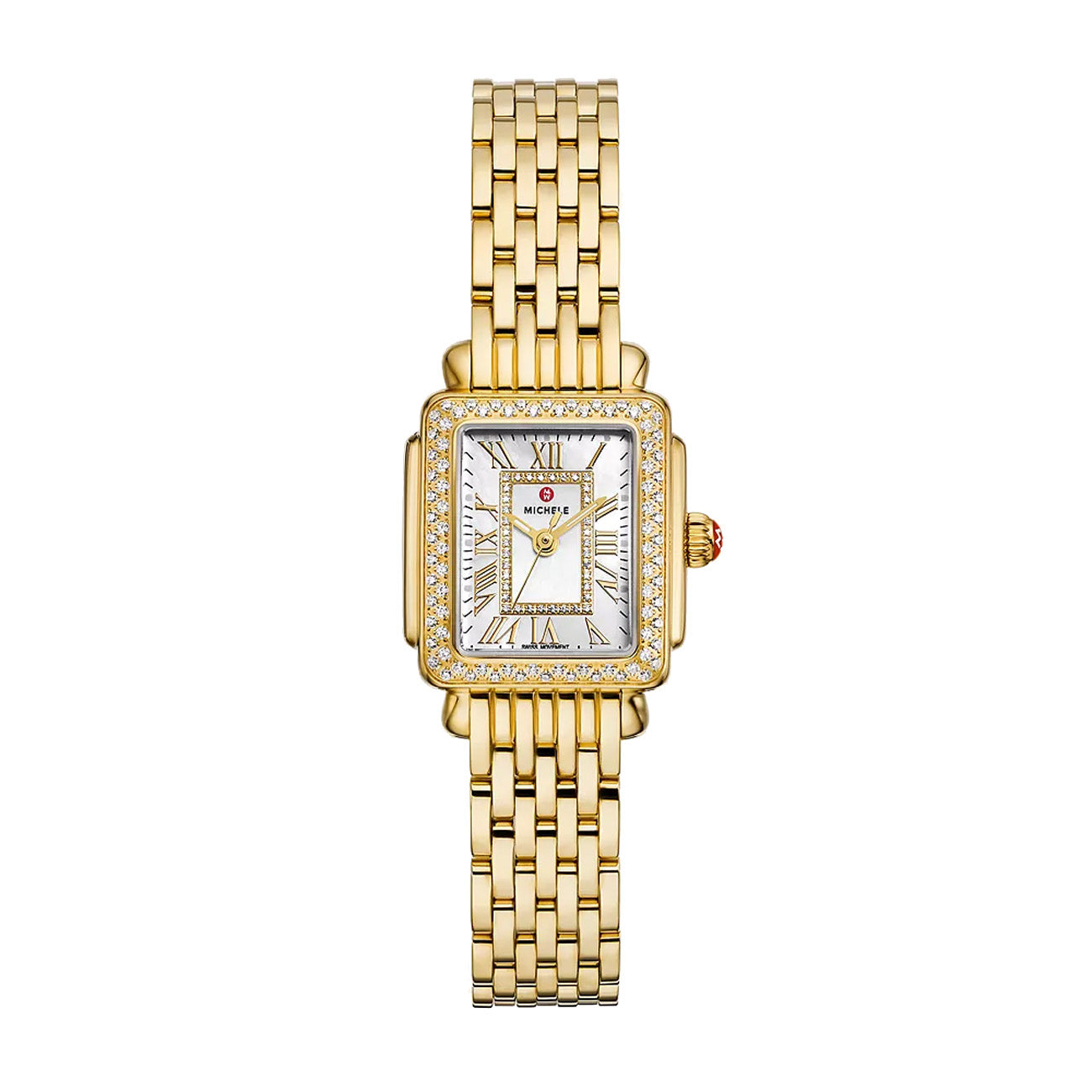 Michele Watch Deco Madison Mini Diamond in Yellow