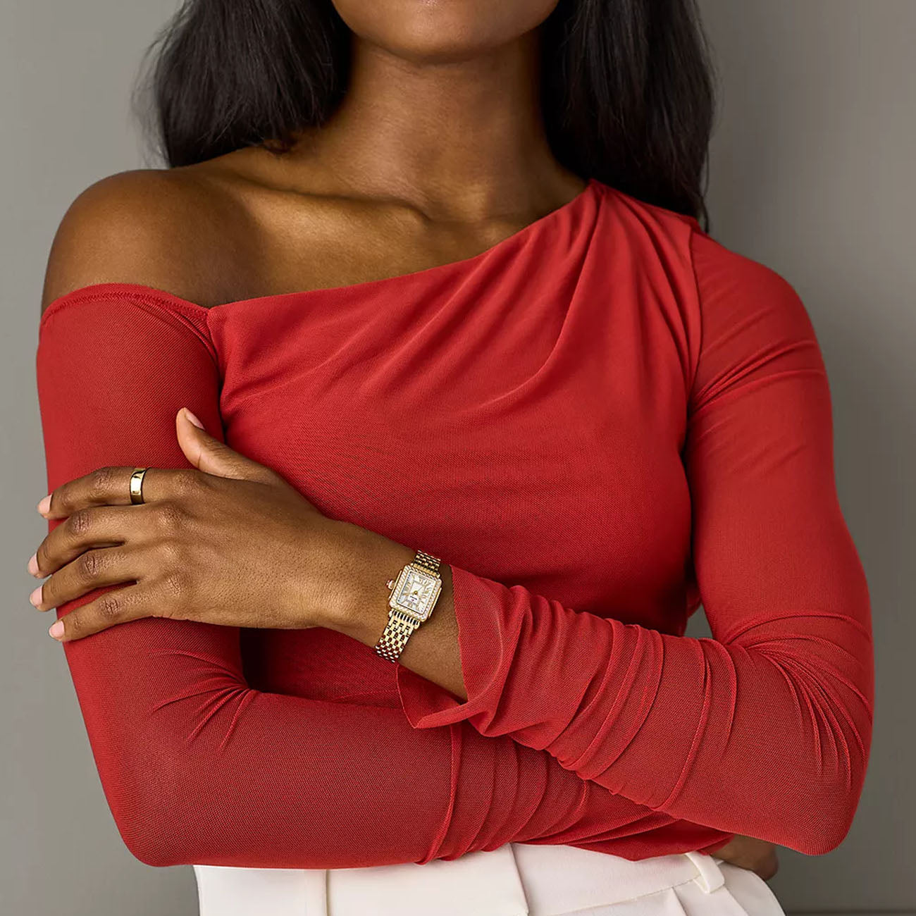 Michele Watch Deco Madison Mini Diamond in Yellow