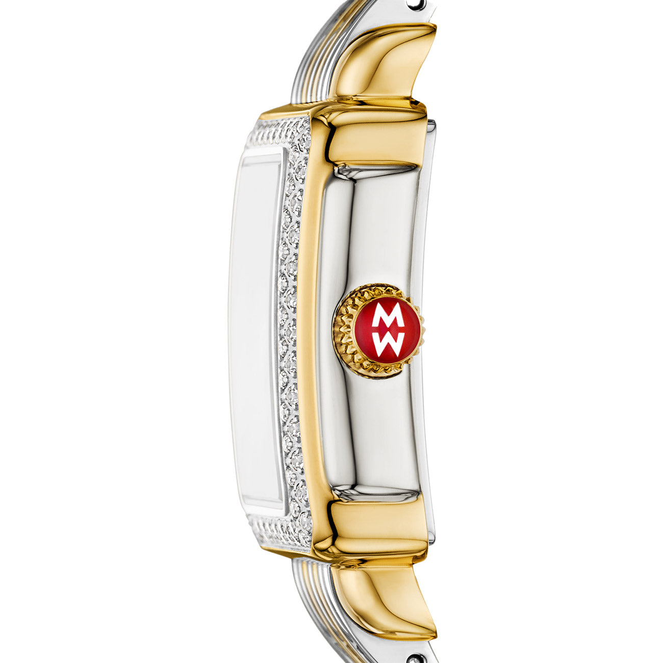 Michele Deco Madison Mini Two-Tone Green Diamond Watch