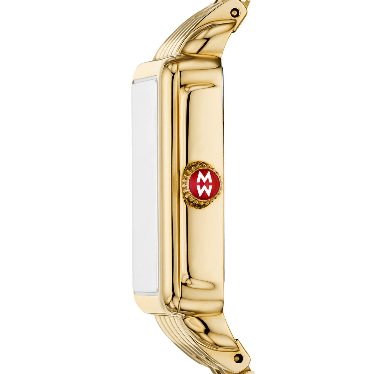 Michele Deco Park Dark Cherry Dial Gold Watch