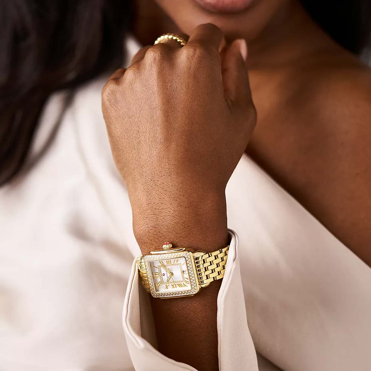 Michele Deco Madison Mid Yellow Gold Diamond Watch