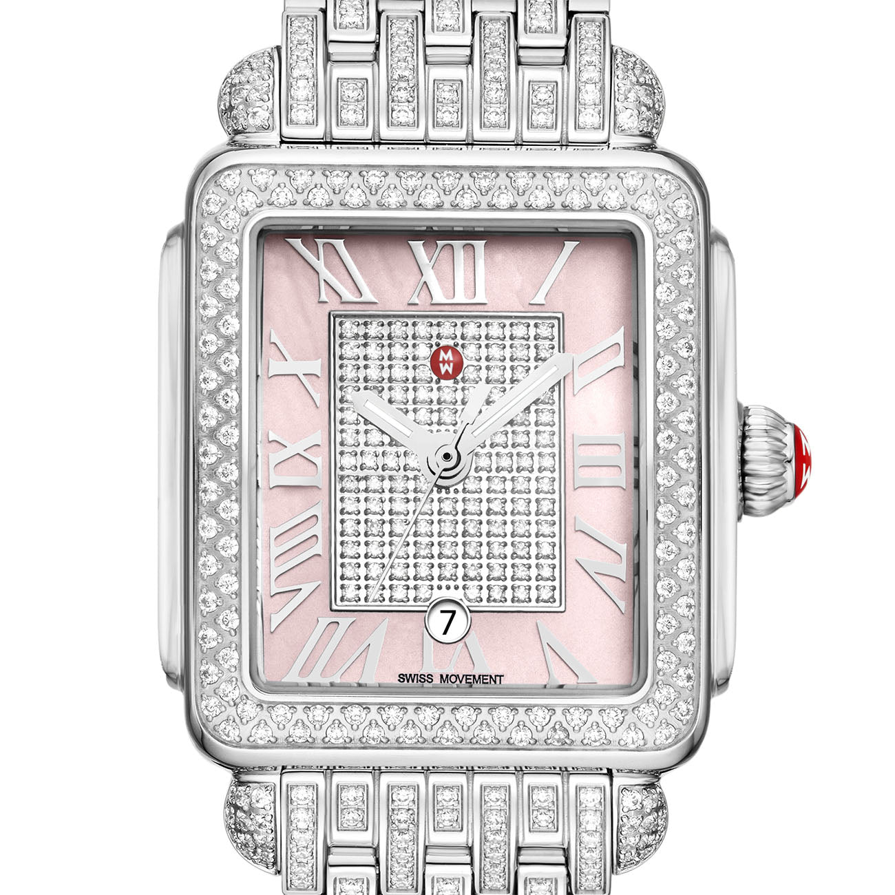 Michele Deco Madison Mid Peony Pave Diamond Center Watch