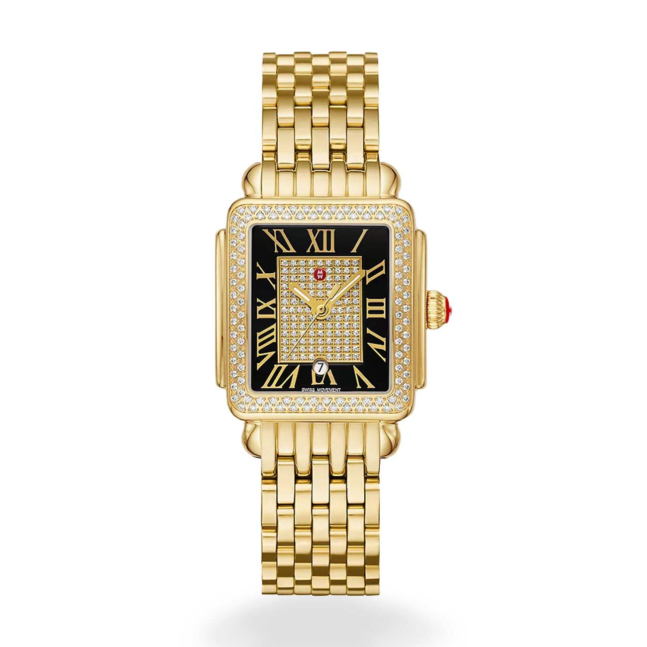 Michele Limited Edition Deco Madison Mid Black Dial Diamond Watch