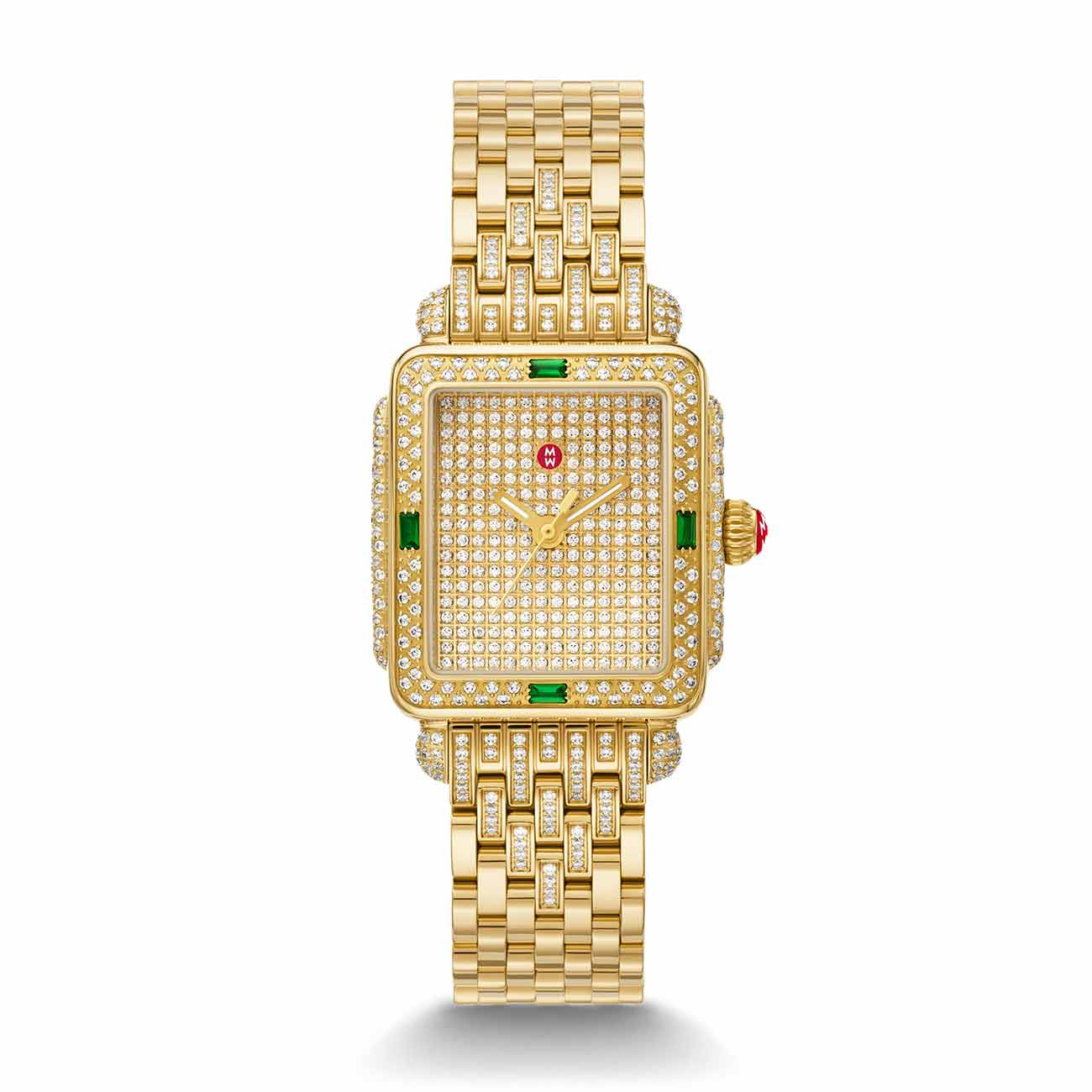Michele Special Edition Deco Mid Pave Diamond Watch