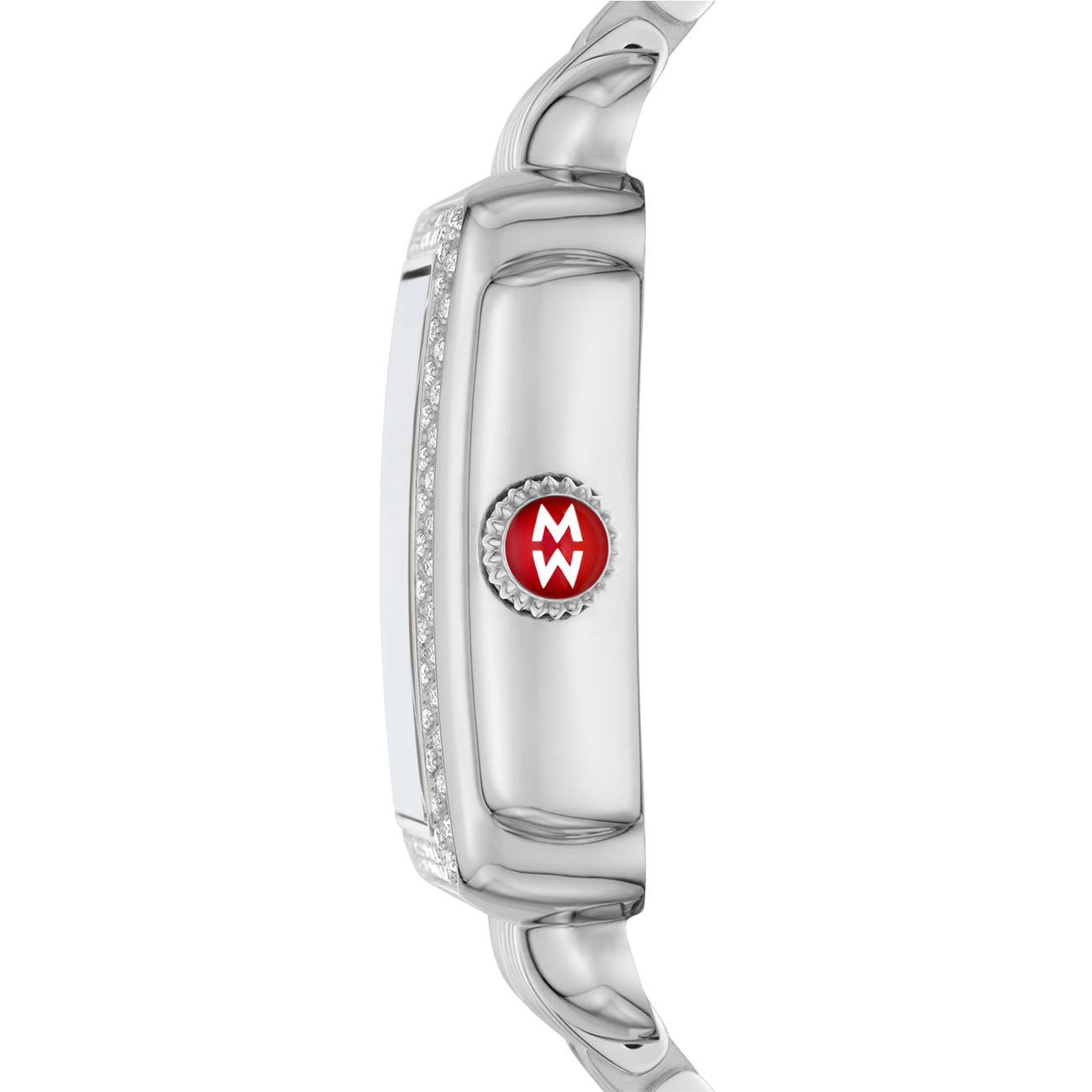 Michele Deco Madison Apricot Dial Stainless Steel Watch