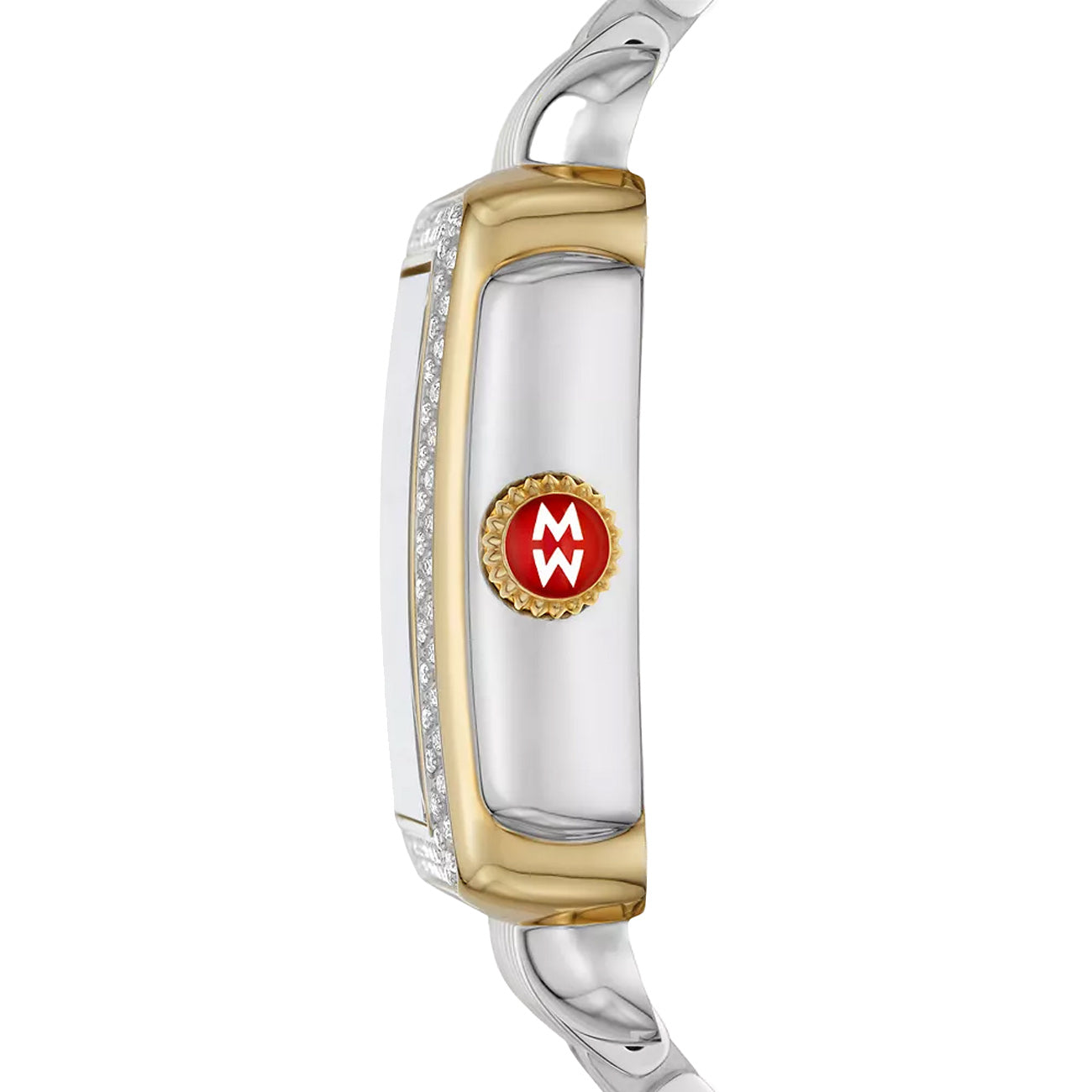 Michele Watch Deco Diamond Watch Gray Chevron Dial