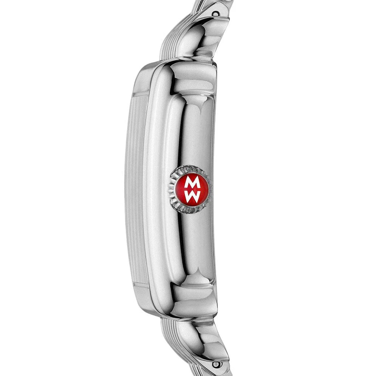 Michele Deco Mid Mother of Pearl Diamond Dial Steel Watch