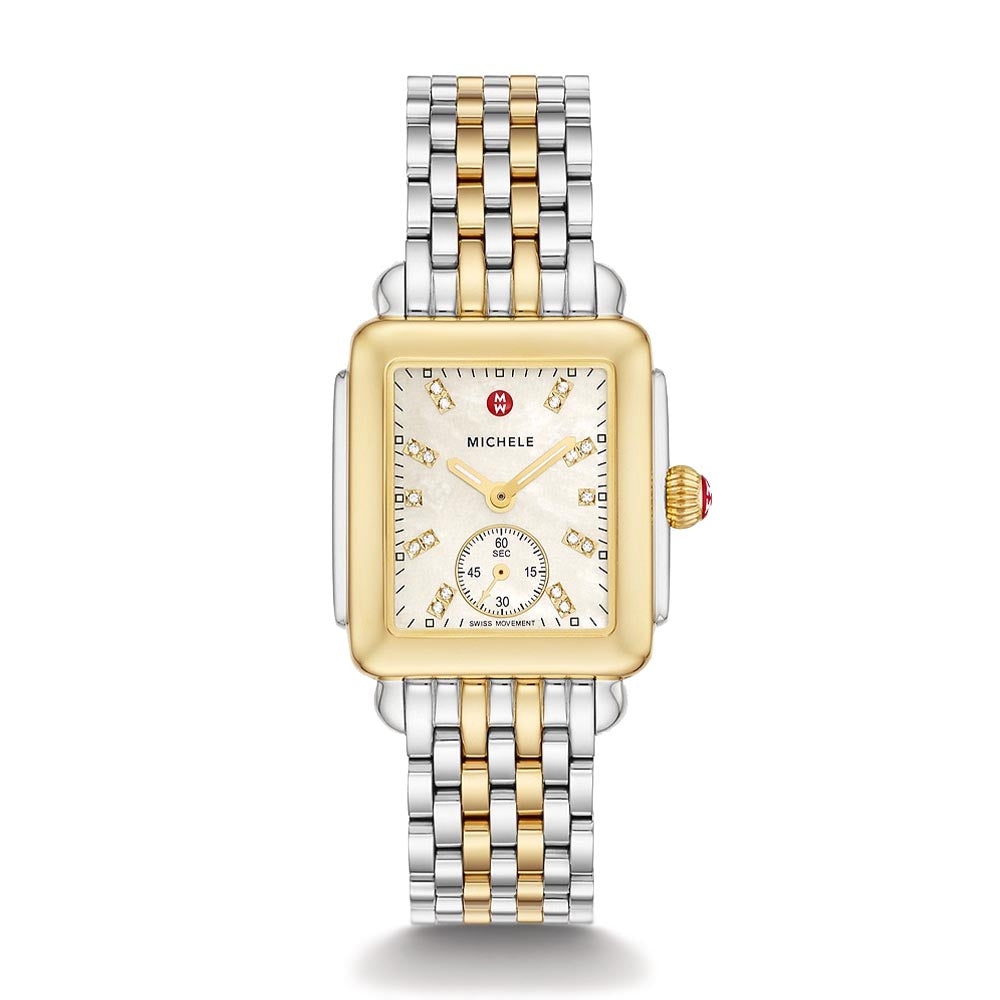 Michele Deco Mid Two-Tone Mother of Pearl Watch