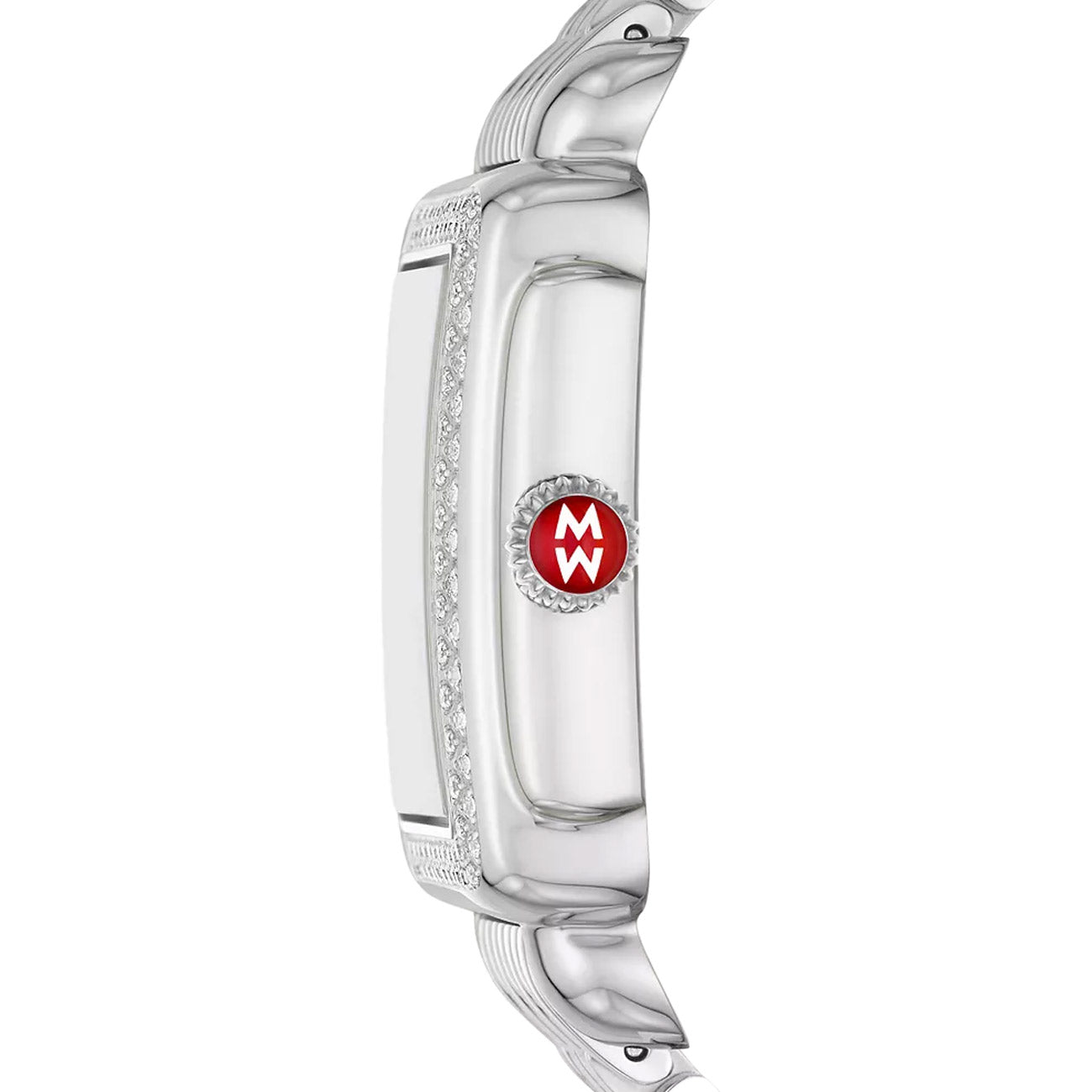 Michele Deco Mid Diamond Bezel Stainless Steel Watch