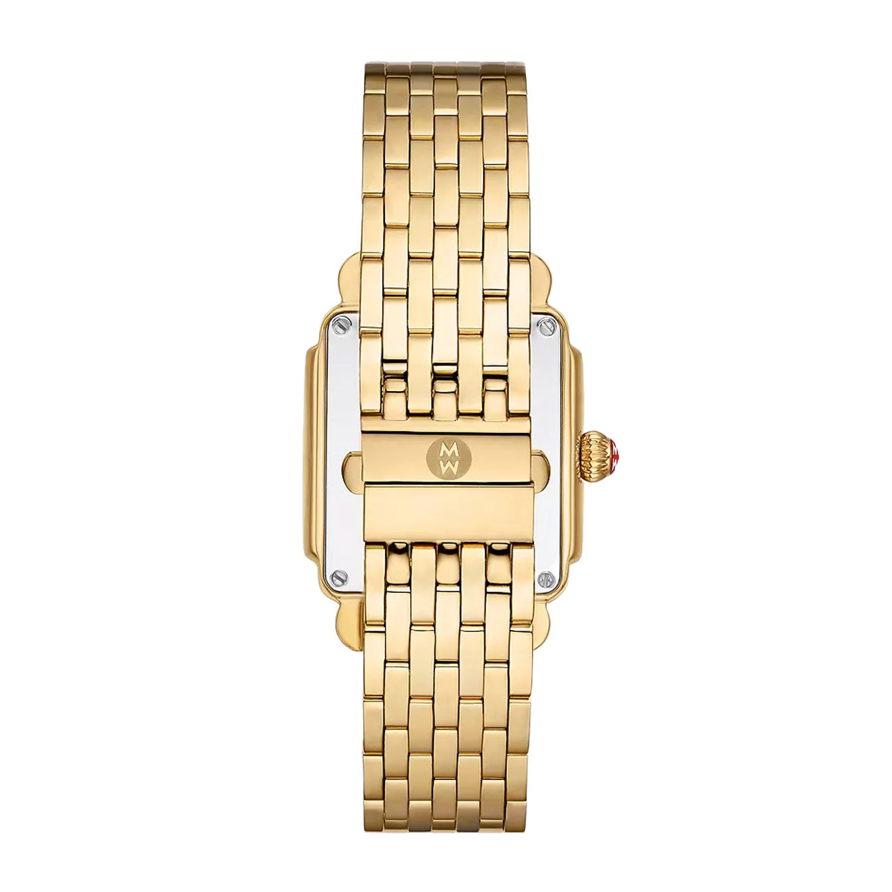 Michele Deco Mid Mother Of Pearl Diamond Dial Gold Plated