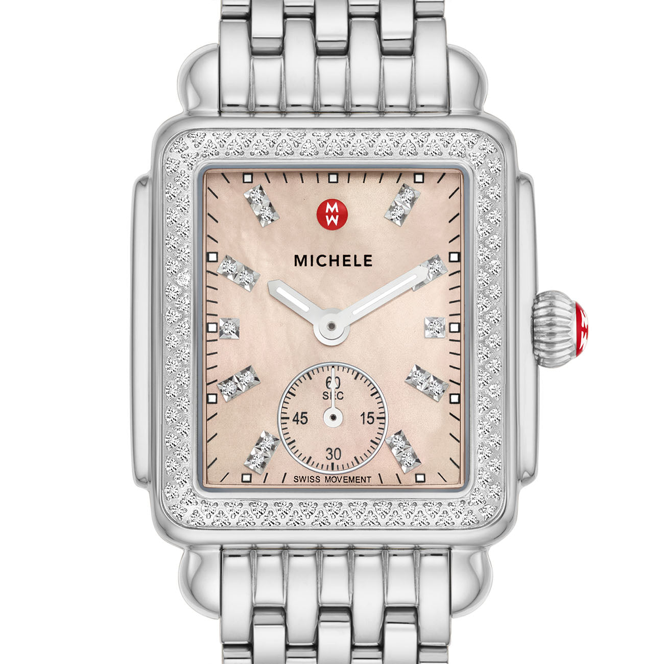 Michele Deco Madison Mid Watch With Apricot Dial