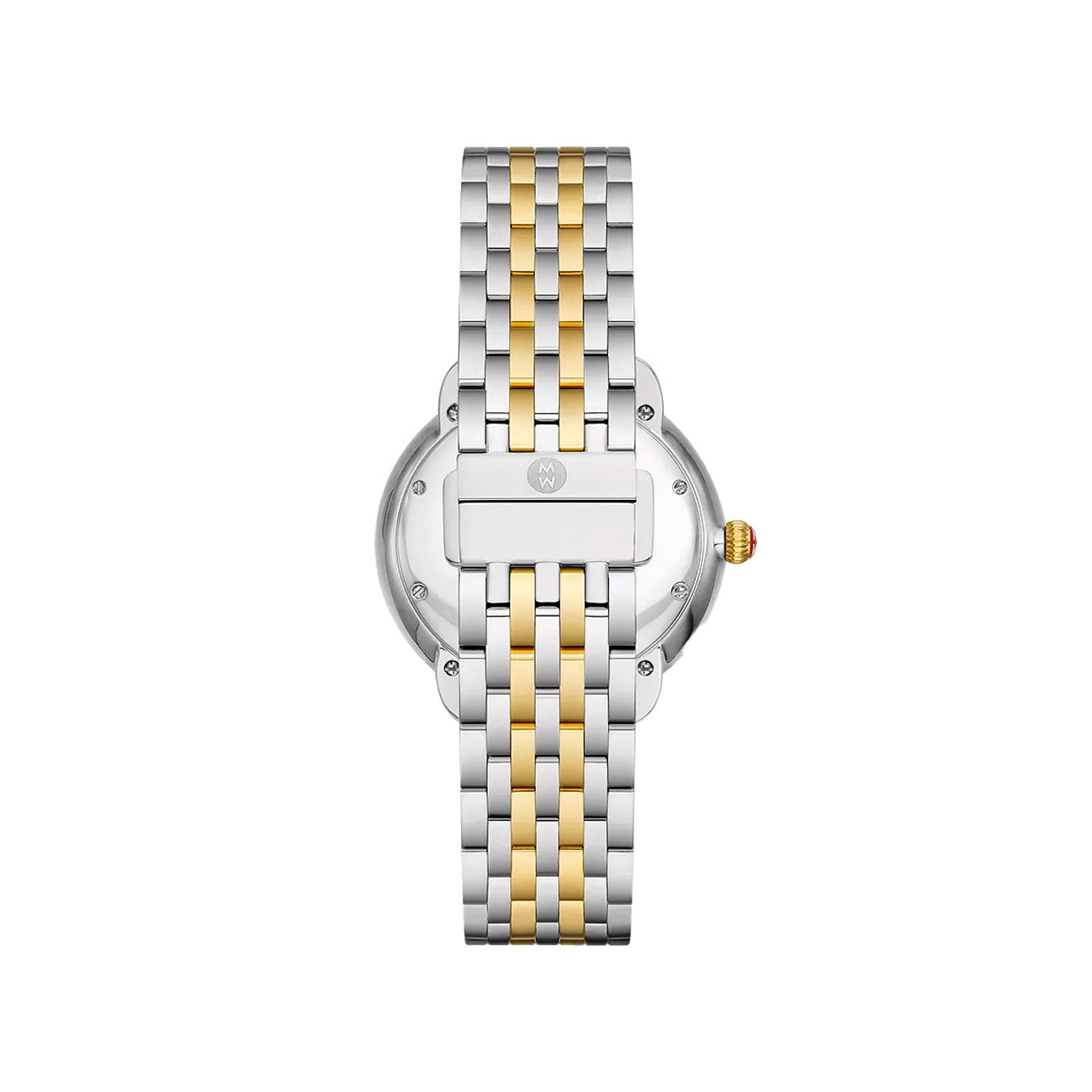 Michele Serein 16 Two Tone Silver White Sunray Dial with Diamond Bezel Watch