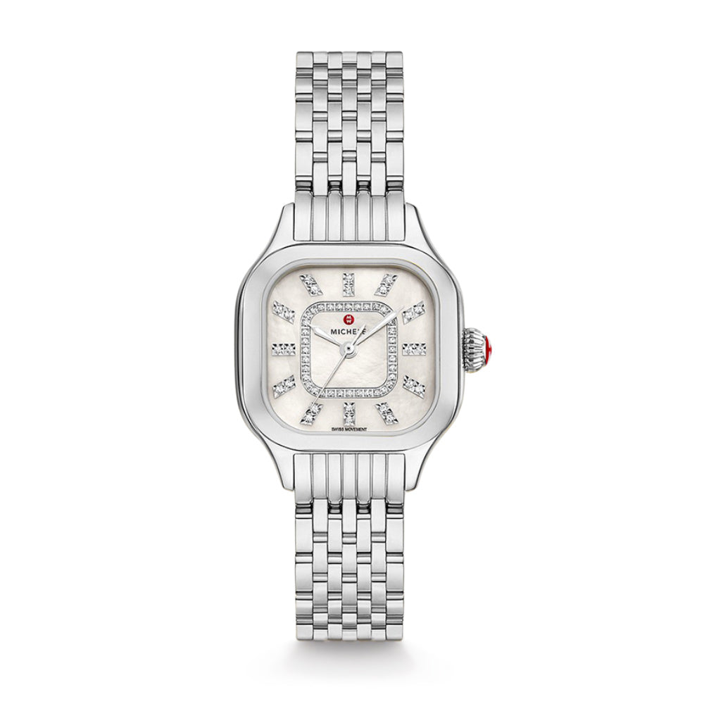 Michele Meggie Mother of Pearl Diamond Dial Stainless Steel Watch
