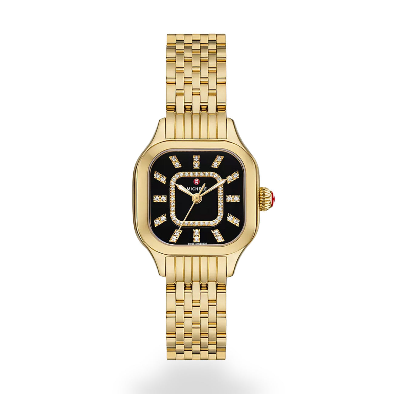 Michele Meggie Black Dial Diamond Watch