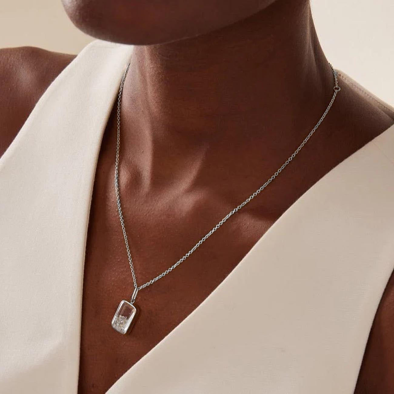 Moritz Glik Ten Fourteen Large Diamond Shaker Pendant and Necklace