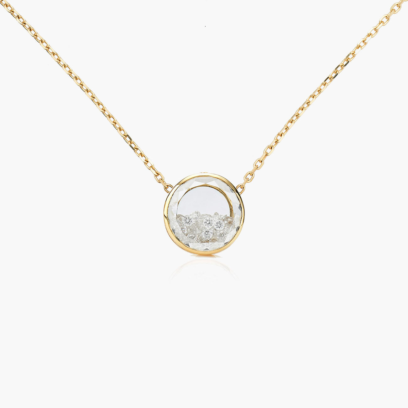 Moritz Glik Naipe Circle Necklace with Diamonds