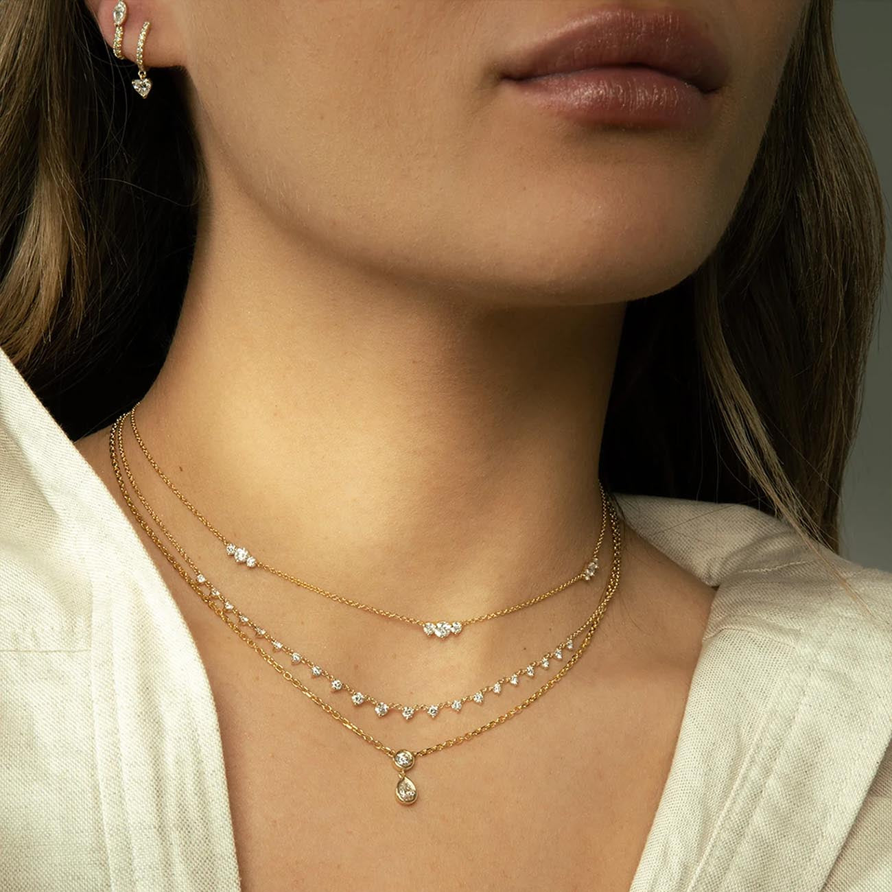 Carbon and Hyde Yellow Gold Diamond Stardust Necklace