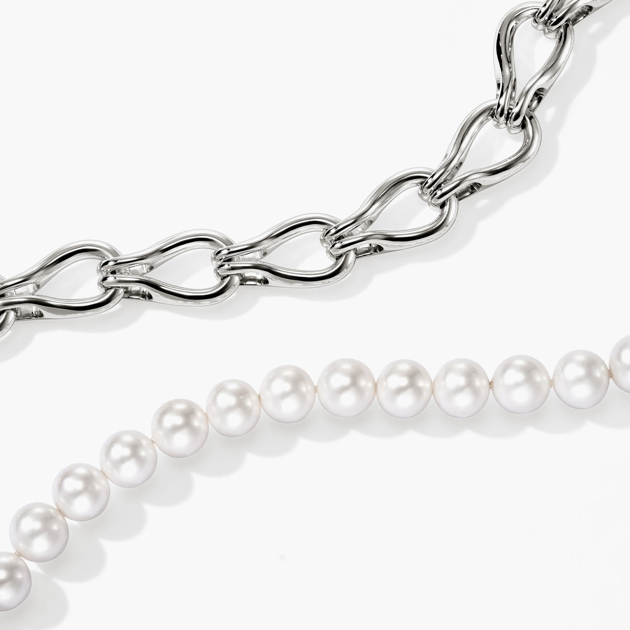 John Hardy Surf Freshwater Pearl Silver Link Choker