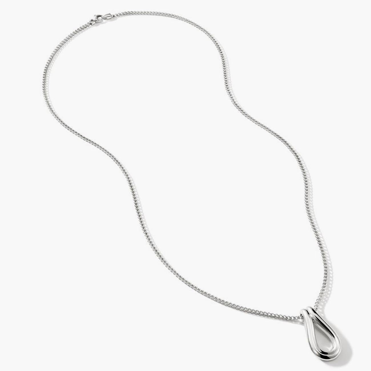 John Hardy Surf Silver Link Pendant on a Etruscan Chain