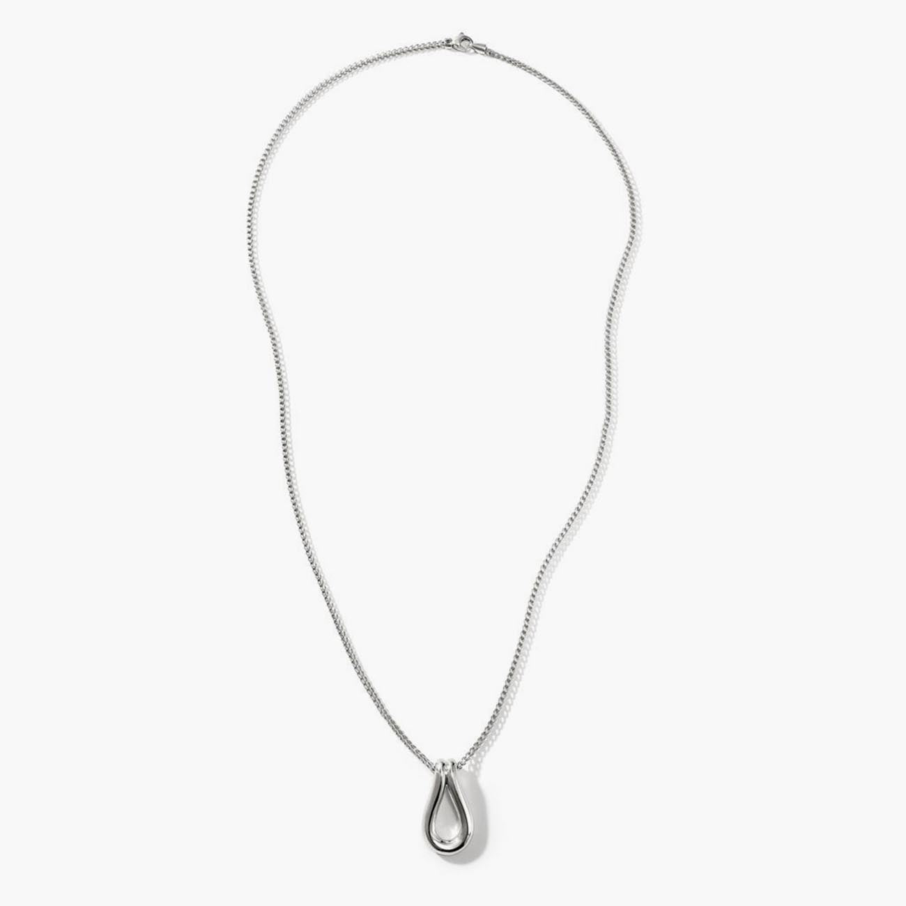 John Hardy Surf Silver Link Pendant on a Etruscan Chain