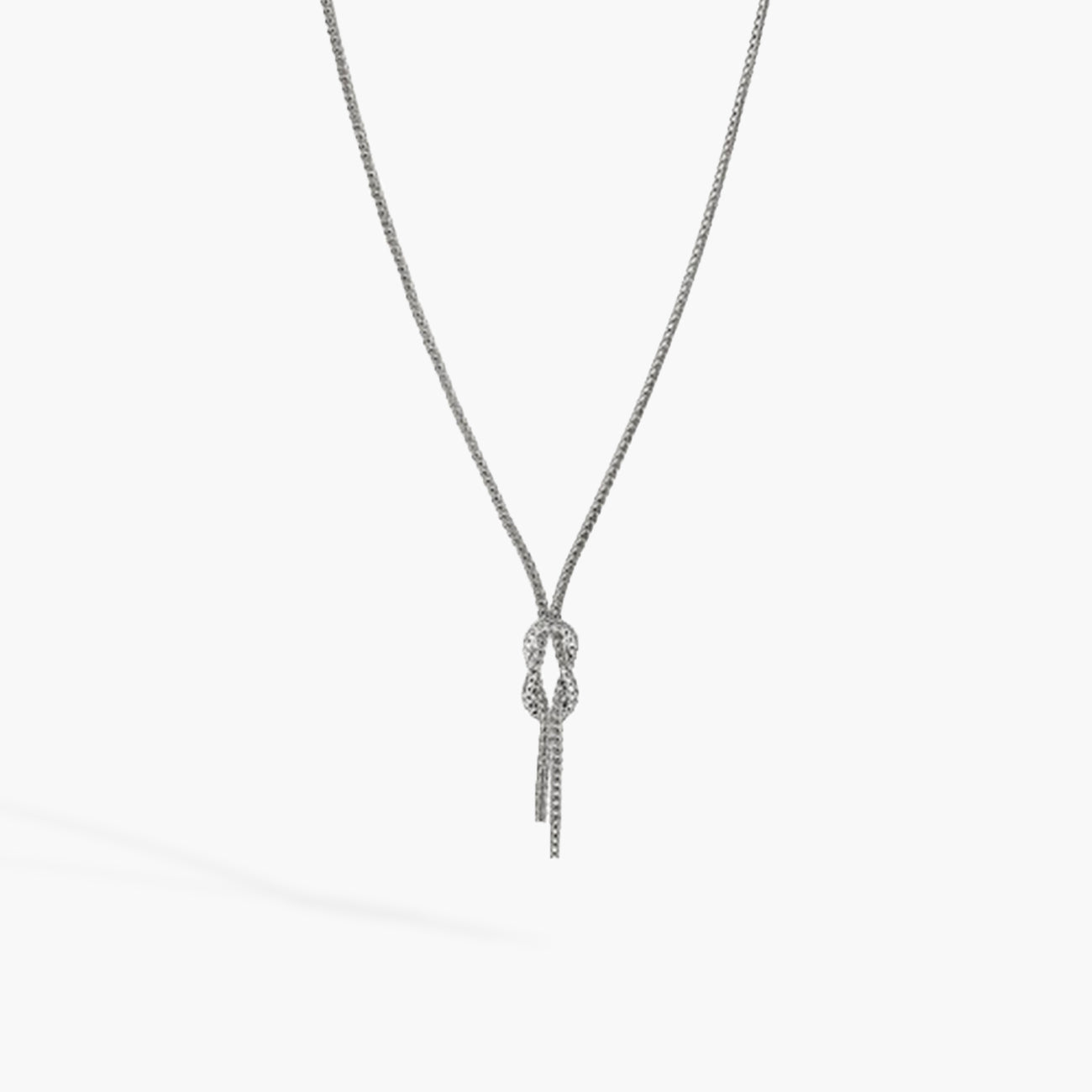 John Hardy Love Knot Adjustable Silver Chain Necklace