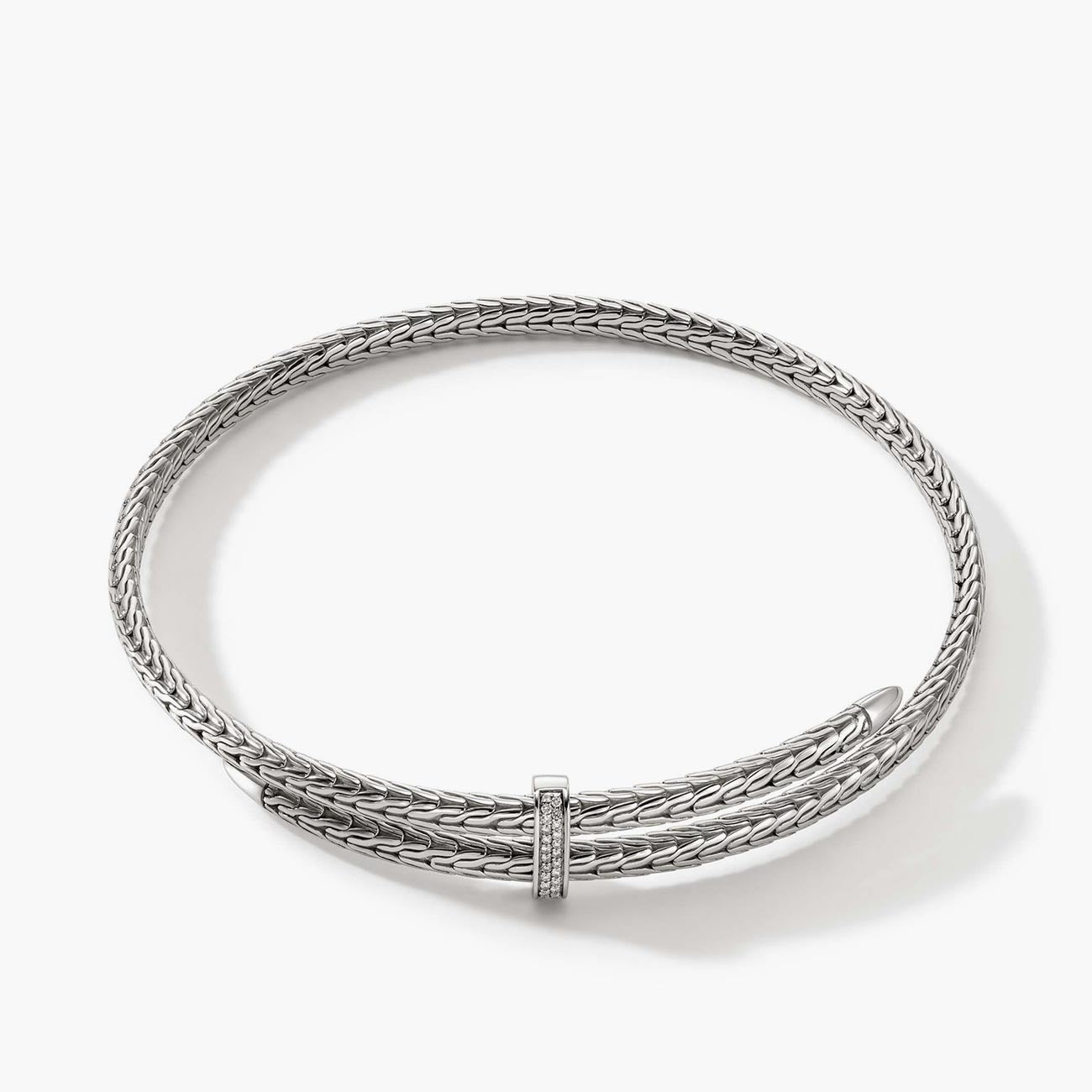 John Hardy Spear Pavé Diamond Flex Coil Choker