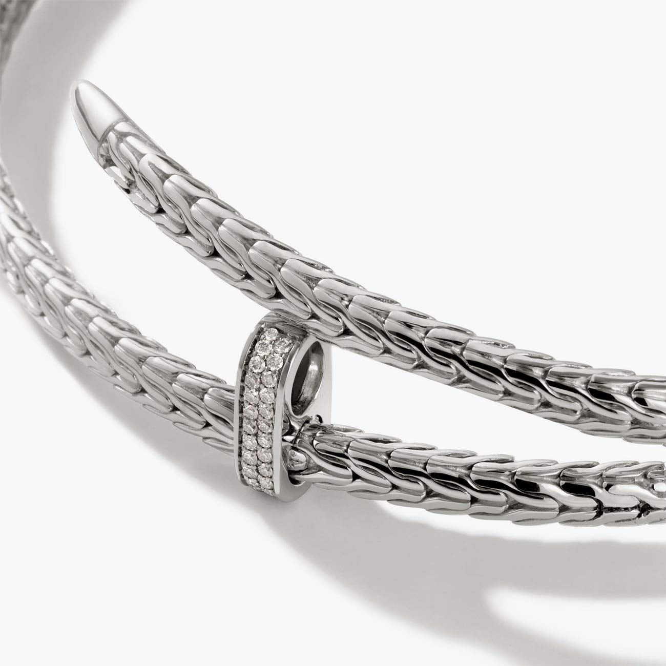 John Hardy Spear Pavé Diamond Flex Coil Choker