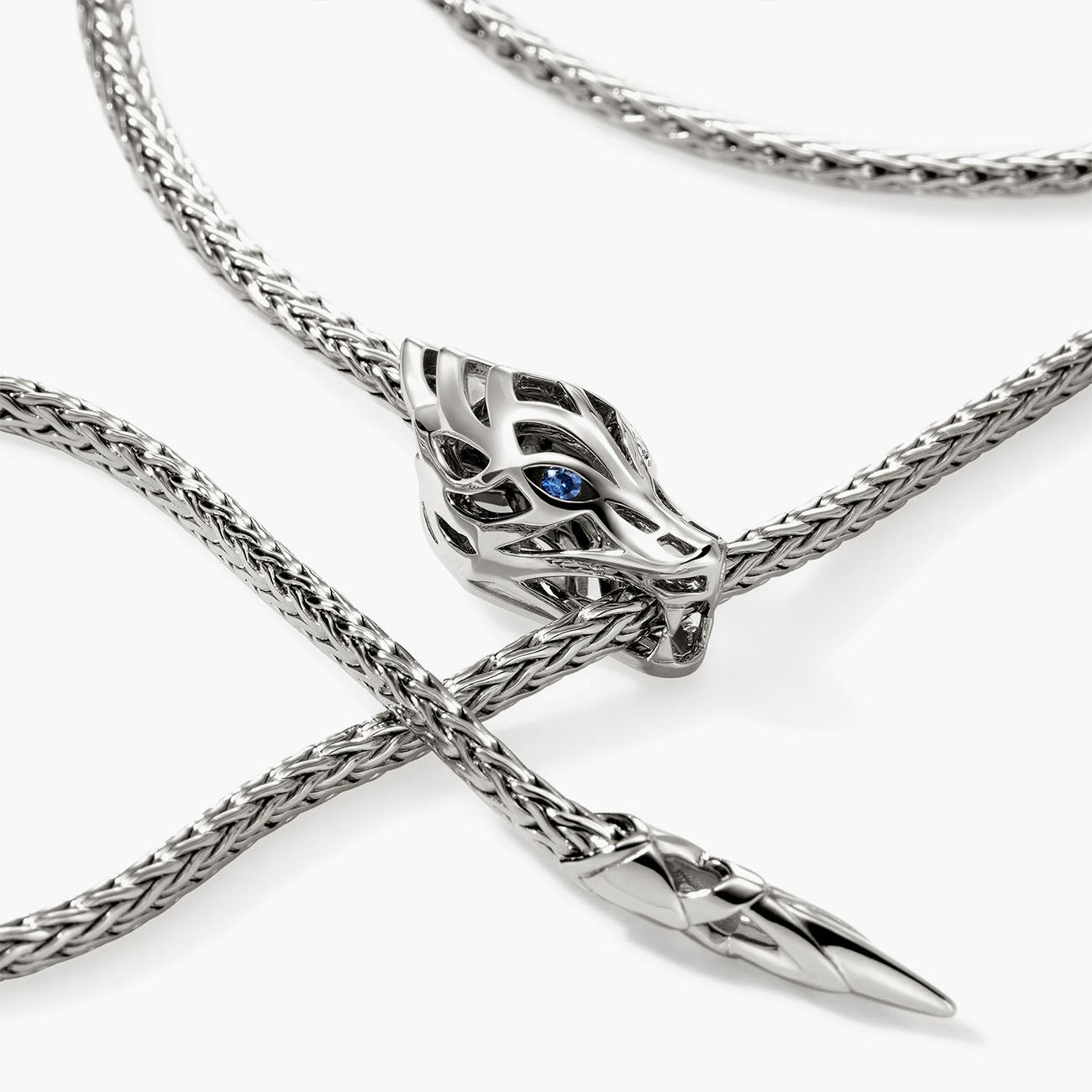 John Hardy Naga Y Necklace With Blue Sapphires