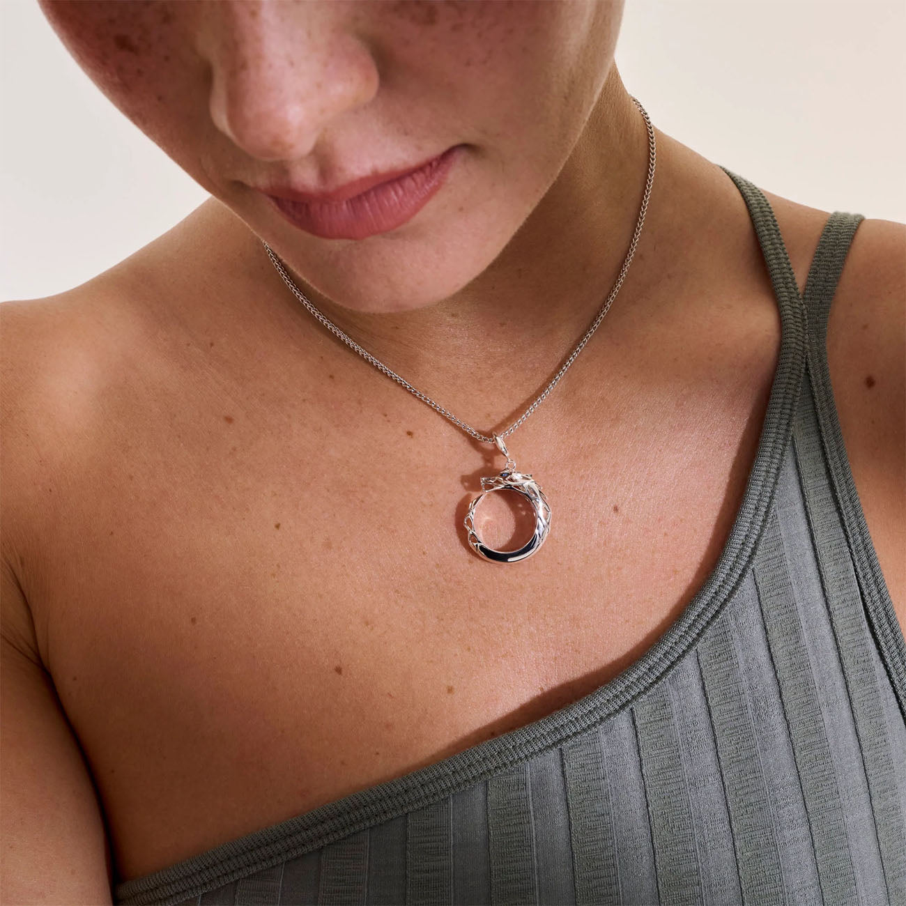 John Hardy Naga Sapphire Circle Pendant