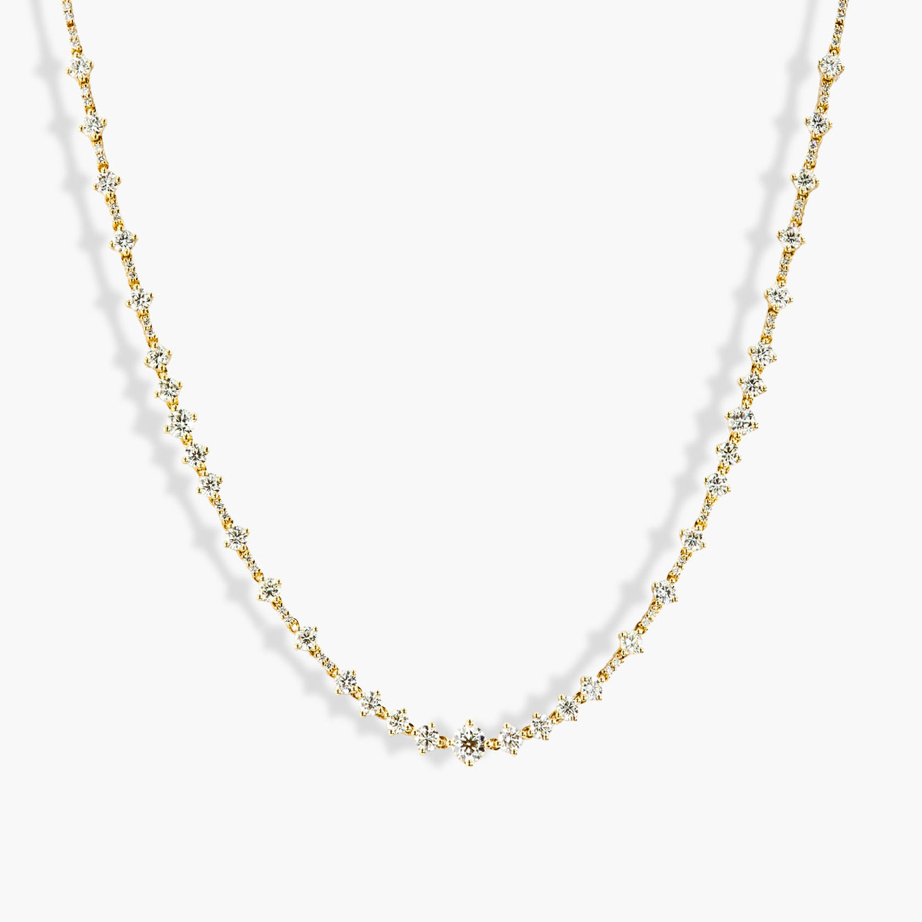 4 Carat Scattered Diamond Tennis Necklace