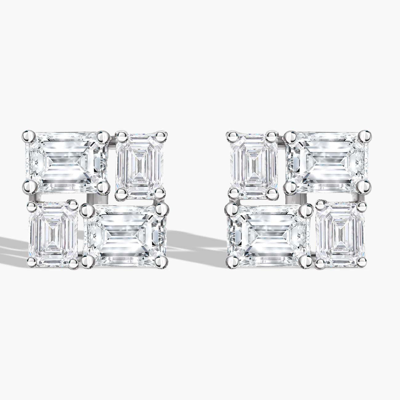 Private Label Emerald Mosaica Stud Earrings