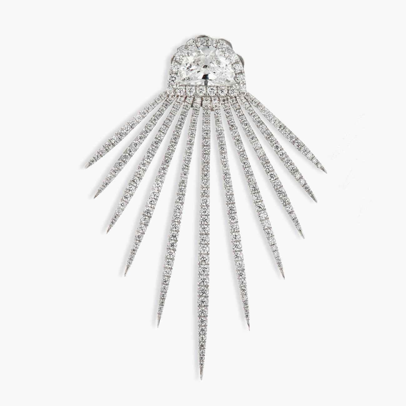 Rahaminov Diamond Sunset Earrings in 18k White Gold
