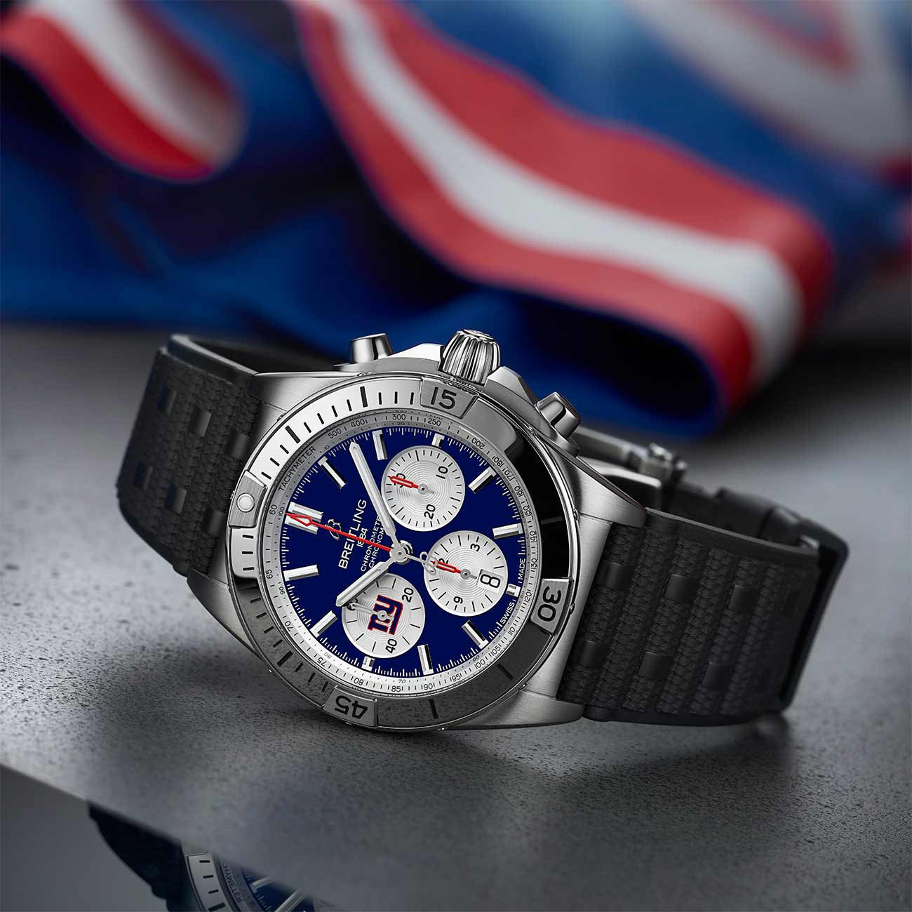Breitling Chronomat B01 NFL New York Giants Edition with Rouleaux Steel Bracelet - 42mm