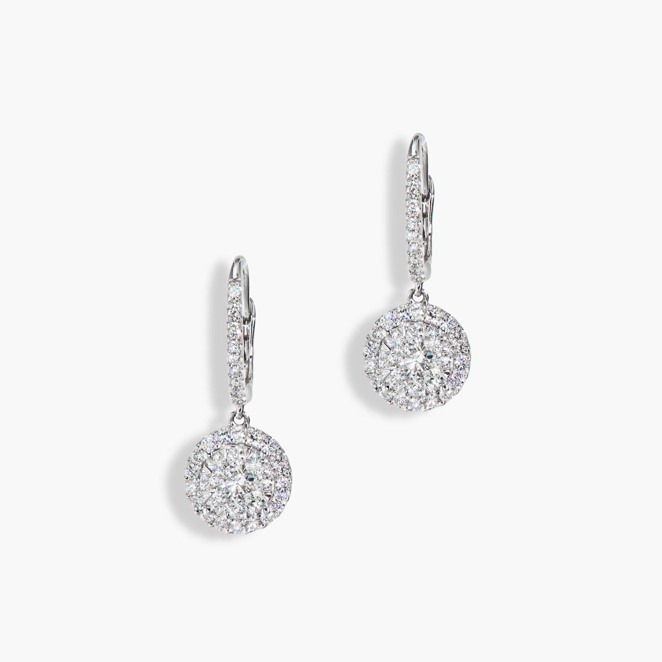 1 Carat Illusion Diamond Drop Earrings in 14k White Gold