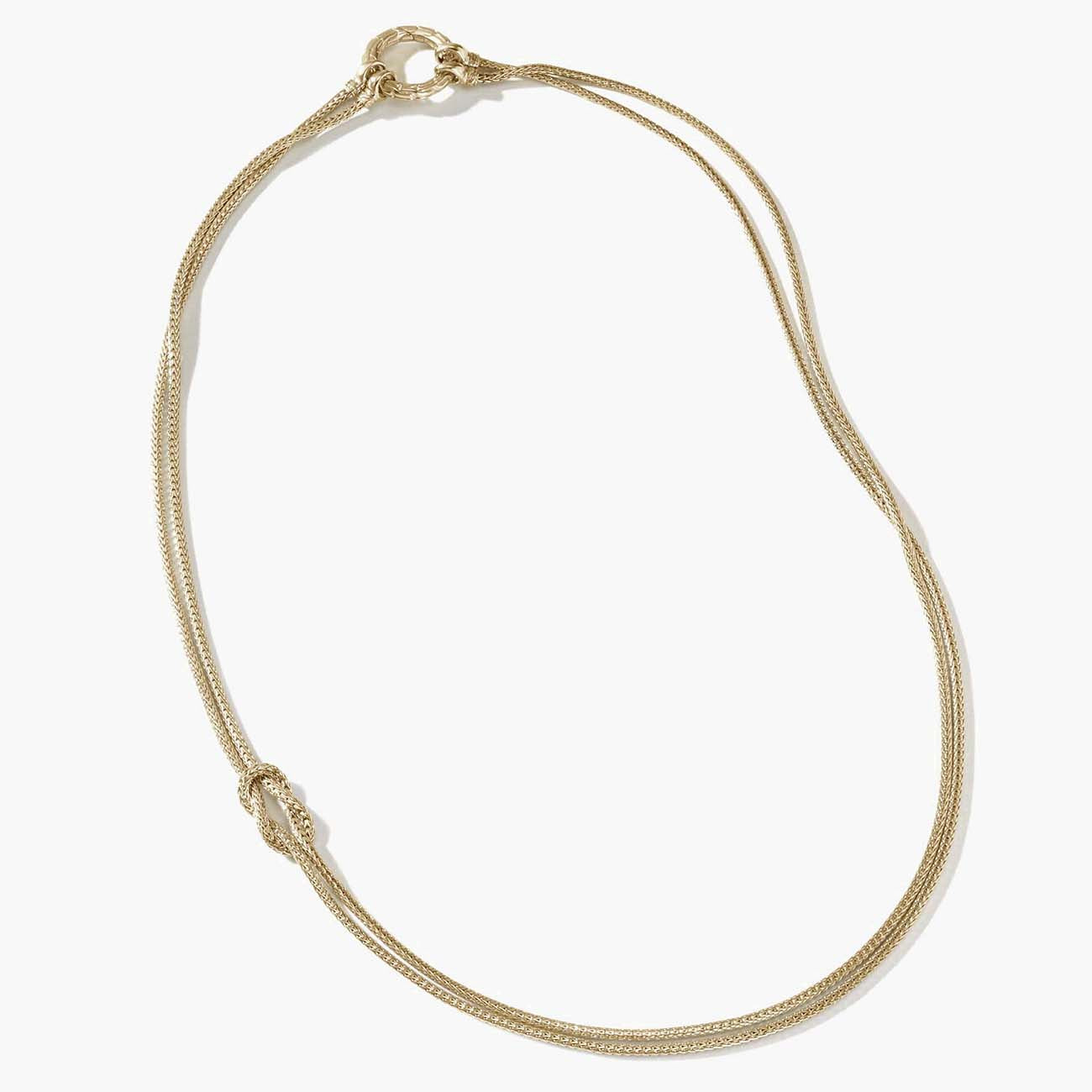 John Hardy Love Knot 1.8mm Chain Necklace in Yellow Gold