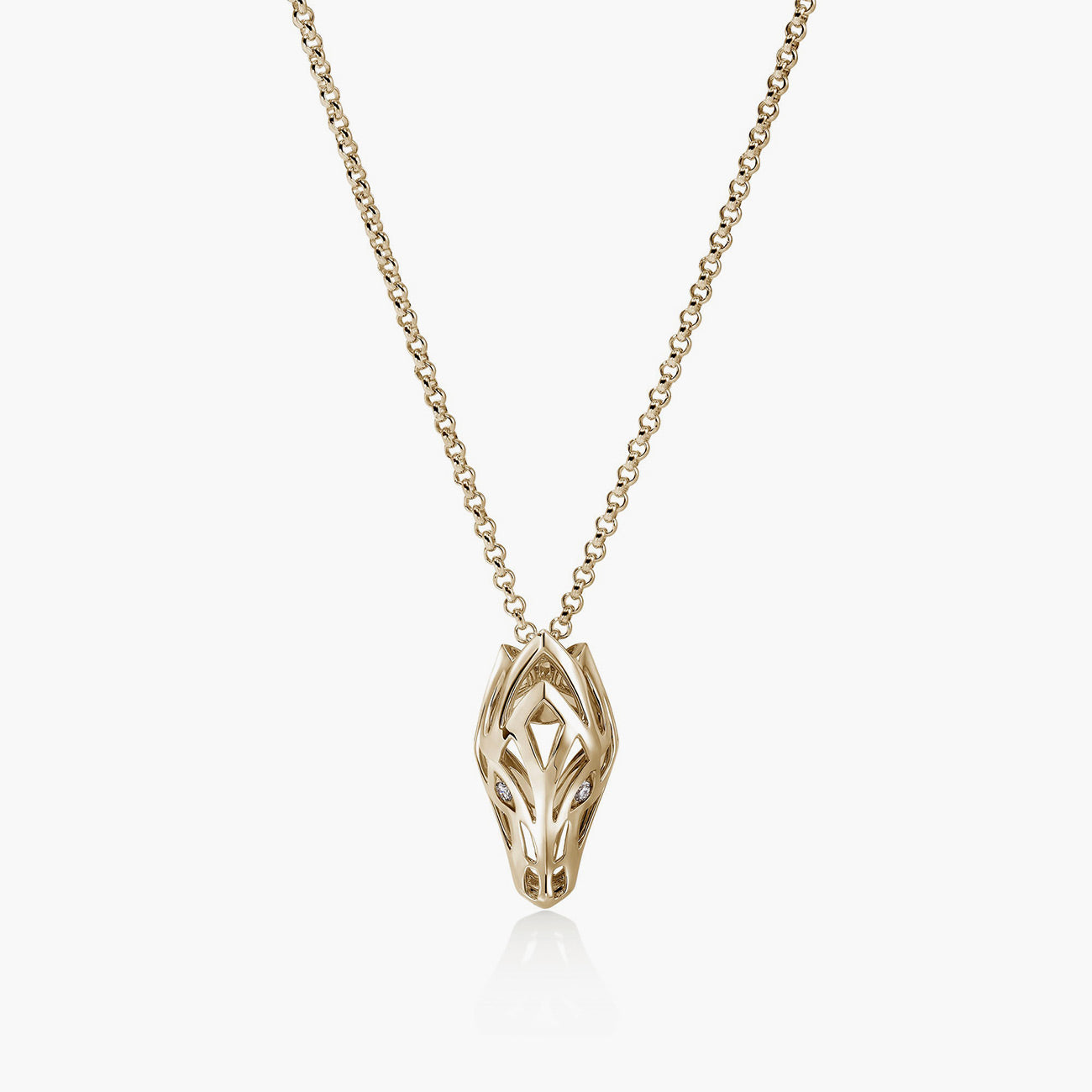 John Hardy Naga Diamond Pendant Necklace in 14K Yellow Gold