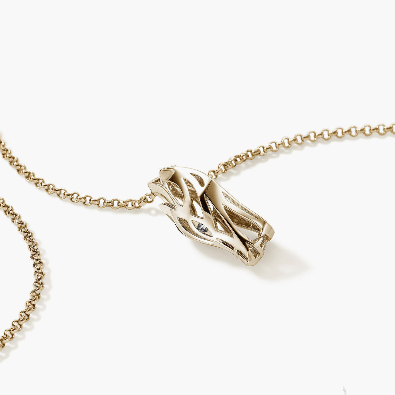 John Hardy Naga Diamond Pendant Necklace in 14K Yellow Gold