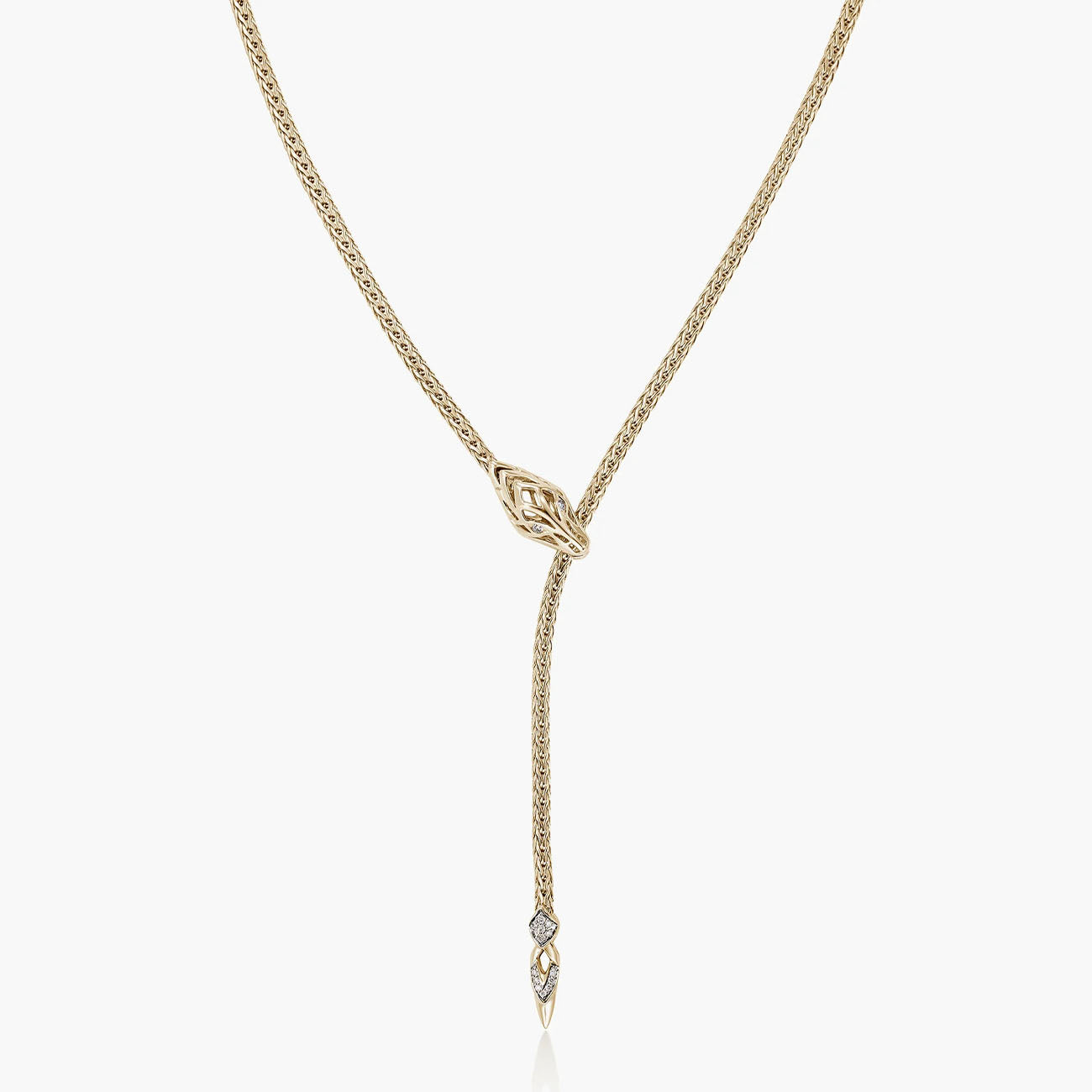 John Hardy Diamond Naga Gold Lariat Necklace