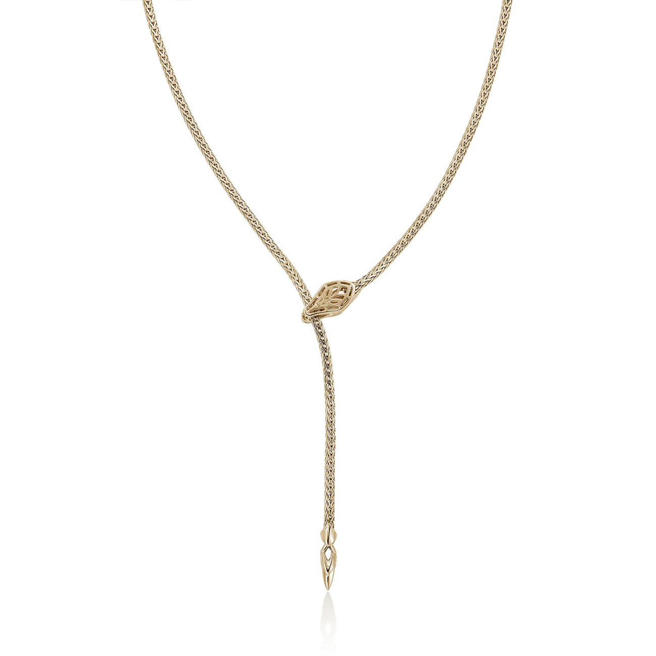 John Hardy Diamond Naga Gold Lariat Necklace