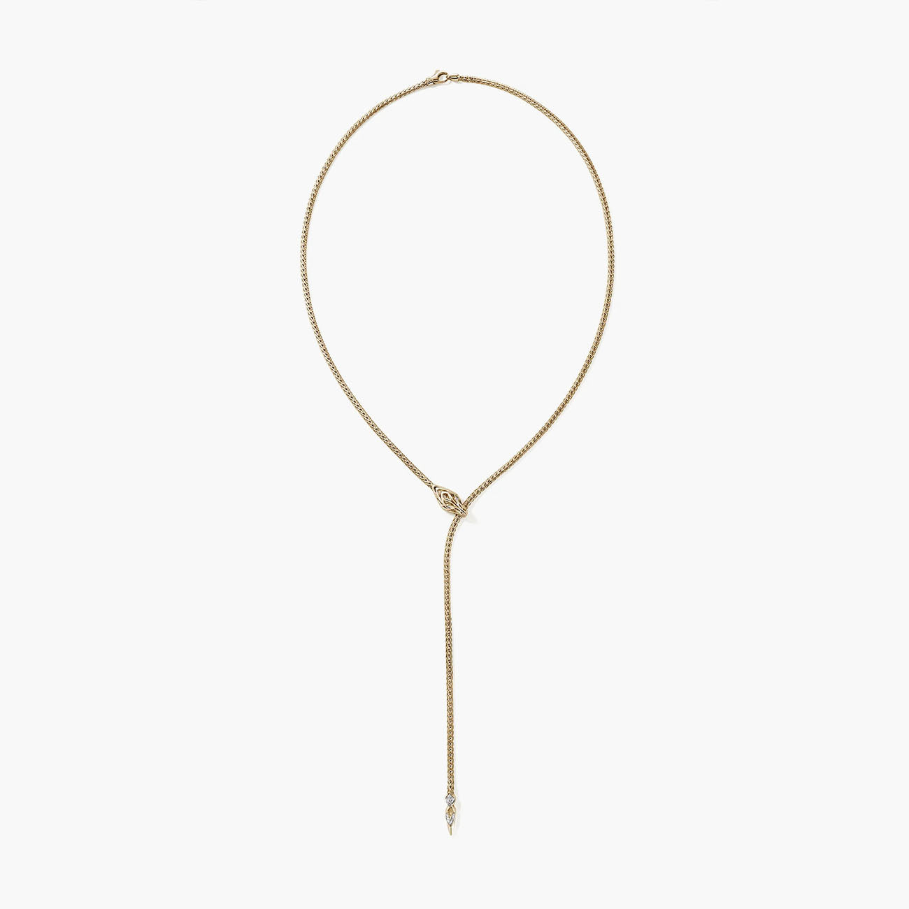 John Hardy Diamond Naga Gold Lariat Necklace