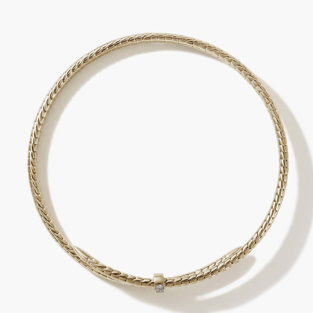 John Hardy Spear Pavé Diamond 14K Yellow Gold Flex Coil Choker