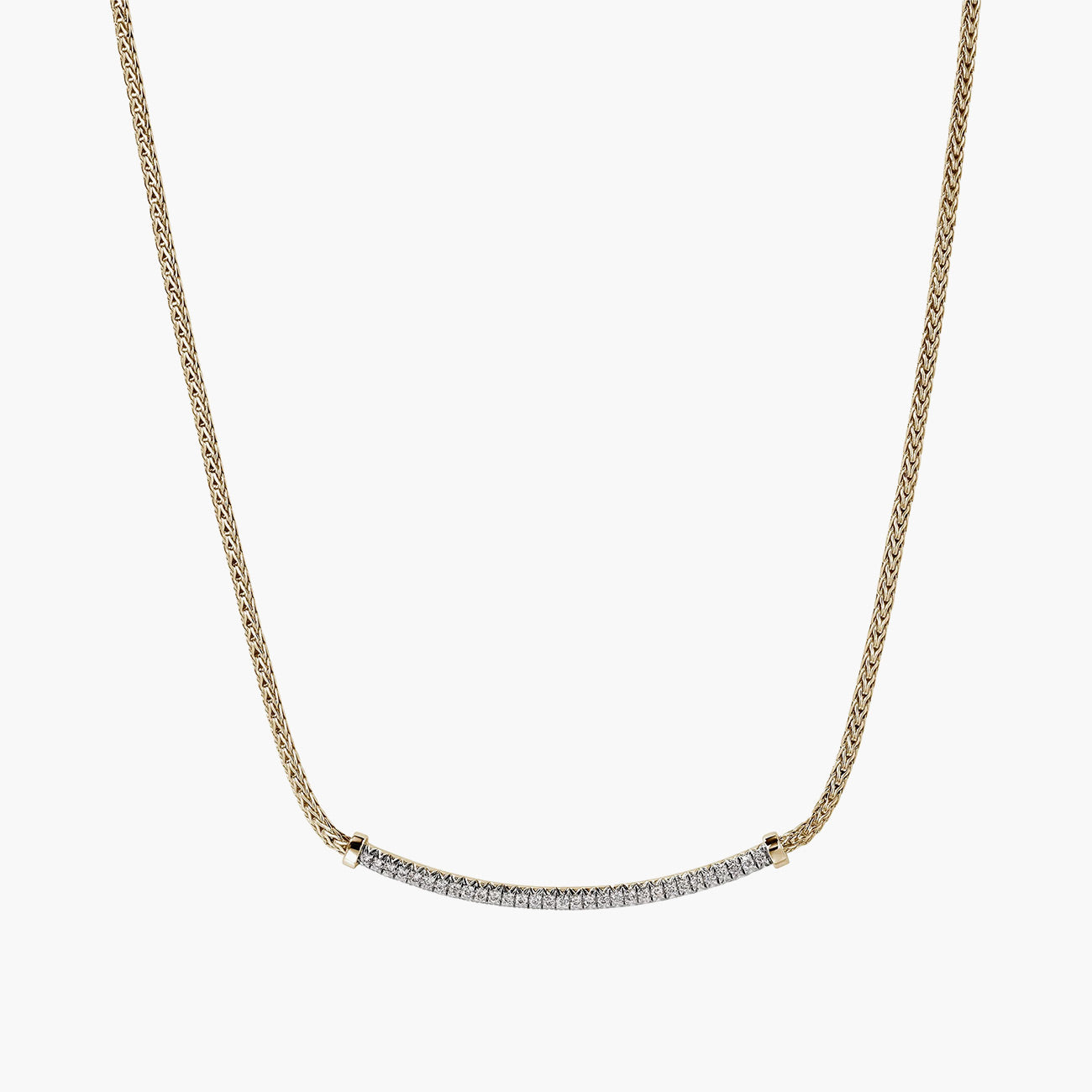 John Hardy Essentials Pavé Chain Necklace in 14K Yellow Gold - 1.8mm