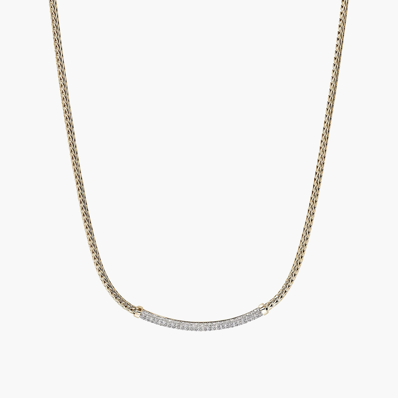 John Hardy Essentials Pavé Mini Chain Necklace in 14K Yellow Gold - 2.5mm