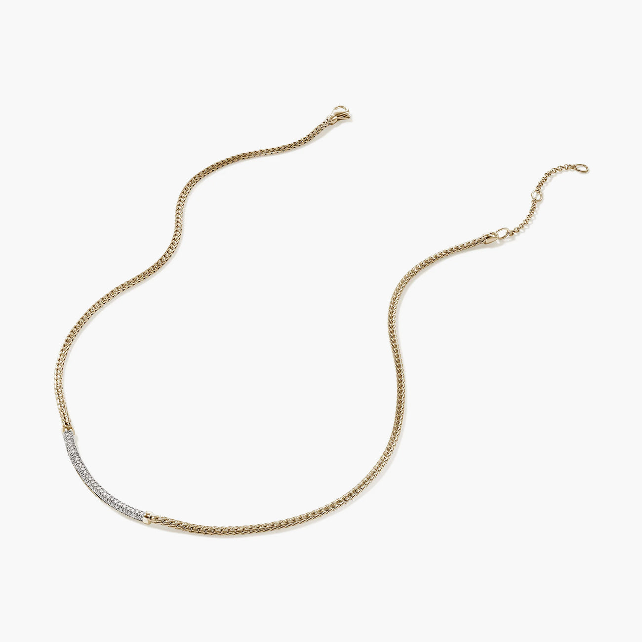 John Hardy Essentials Pavé Mini Chain Necklace in 14K Yellow Gold - 2.5mm