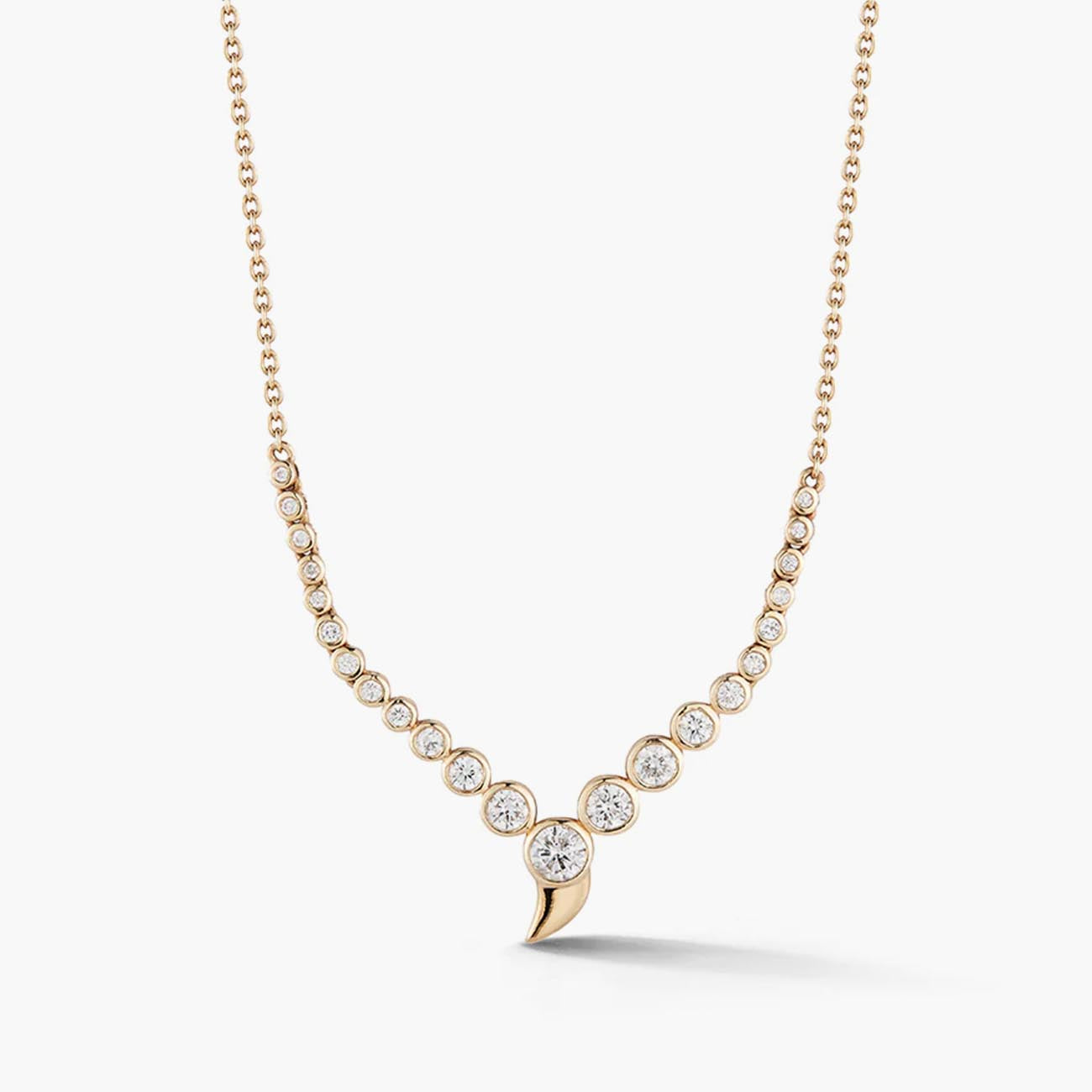 ONDYN Large Diamond Bezel Zen Necklace