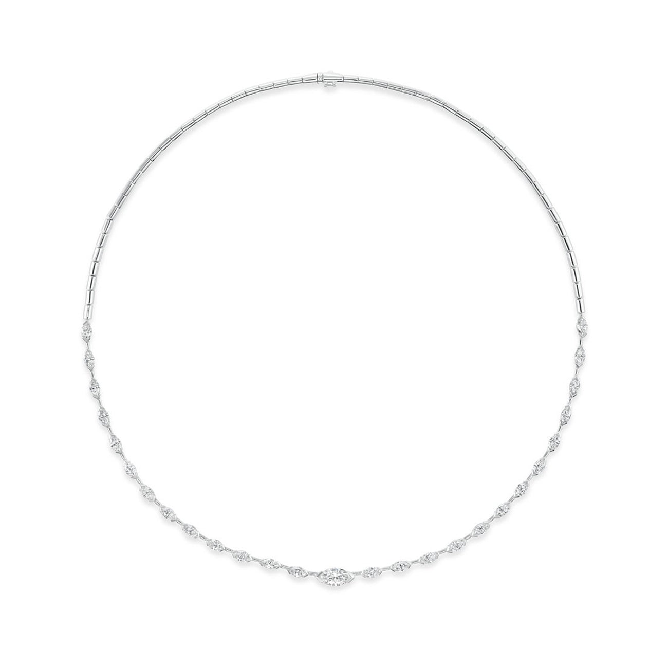 4.50 Carat Marquise Diamond Tennis Necklace