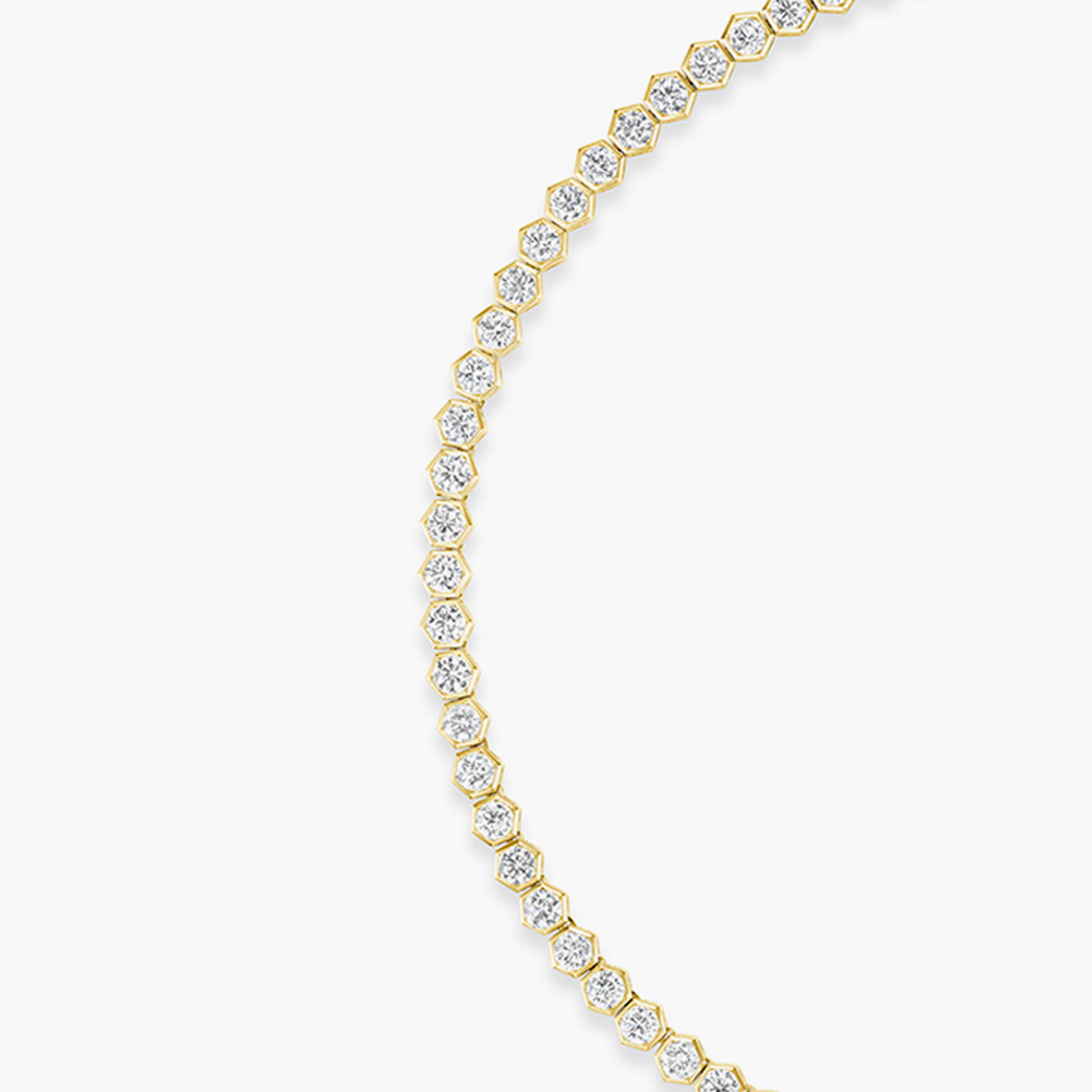 8.95 Carat Hexagon Bezel Diamond Tennis Necklace