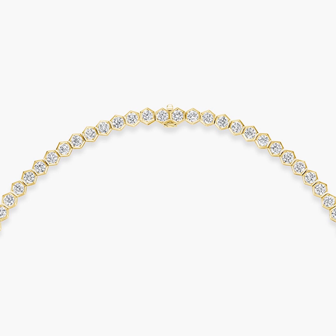 8.95 Carat Hexagon Bezel Diamond Tennis Necklace