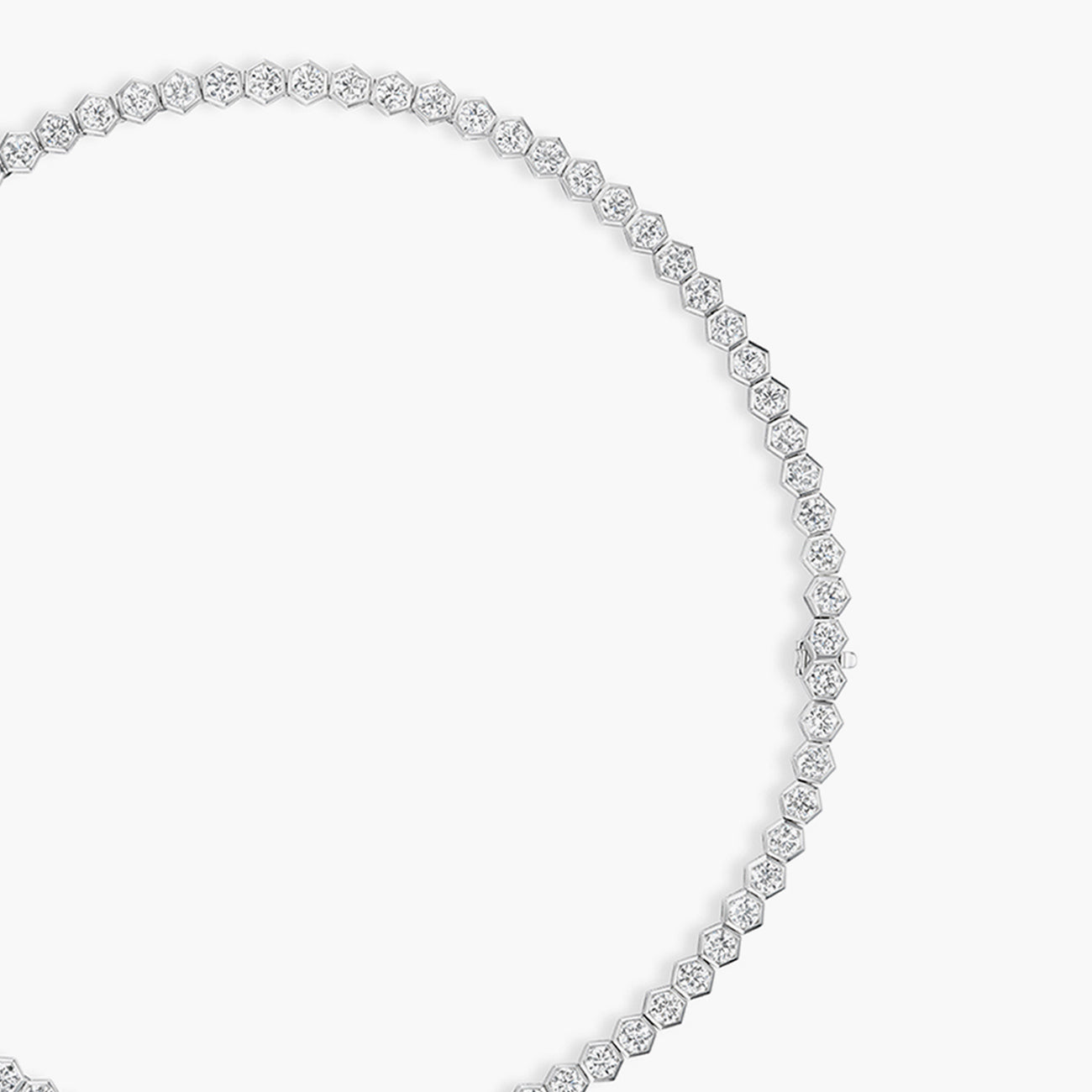 20 Carat Hexagon Bezel Diamond Tennis Necklace